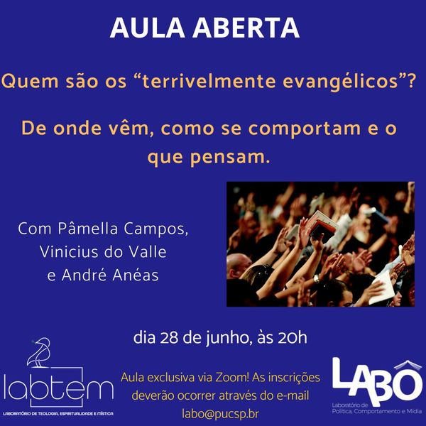 AULA ABERTA: Quem são os ‘terrivelmente evangélicos’?” e SEMINÁRIO: “A igreja e a violência doméstica”